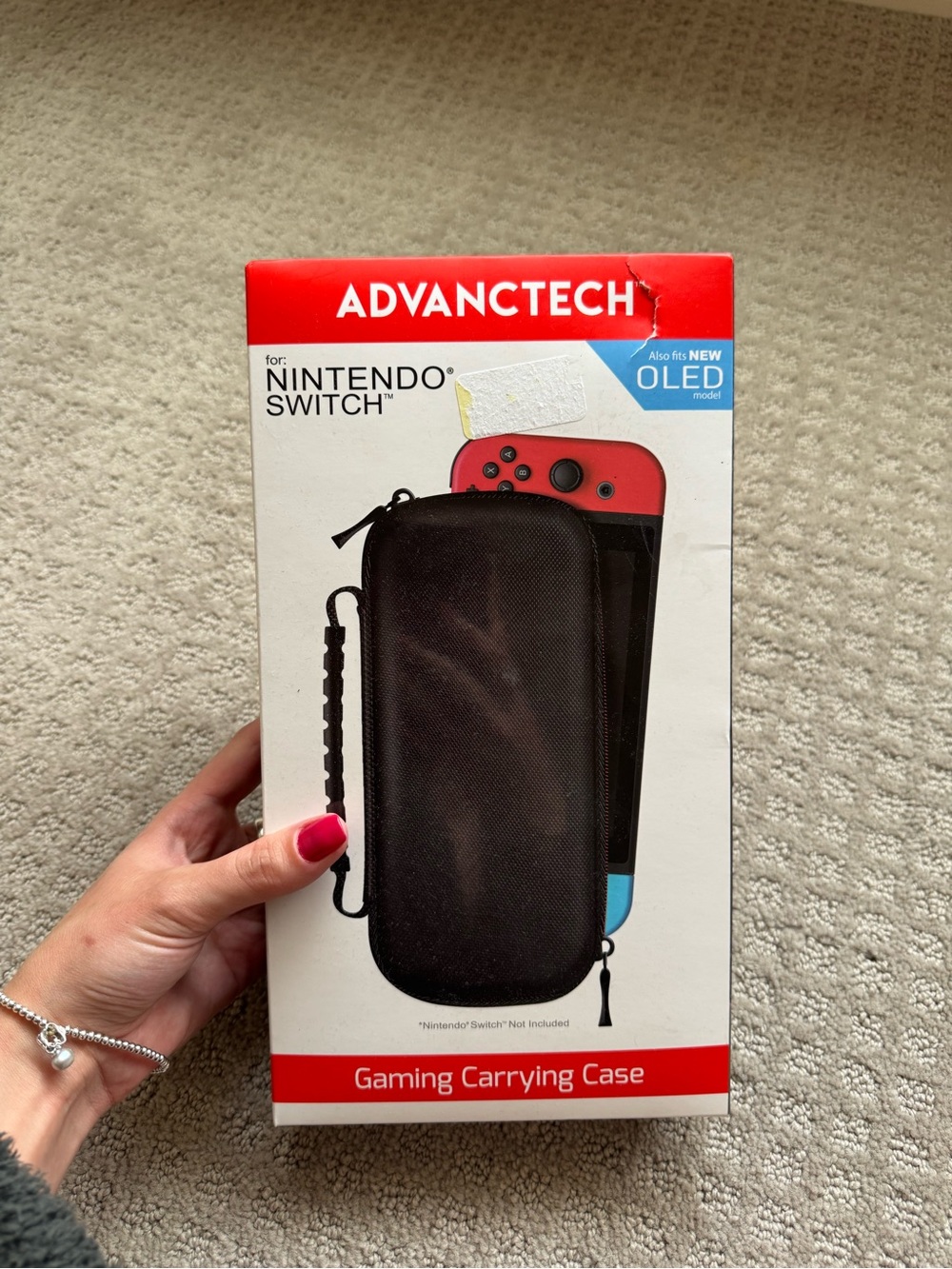 NWOT ADVANCE TECH Black Gaming Carrying Case for Nintendo Switch
